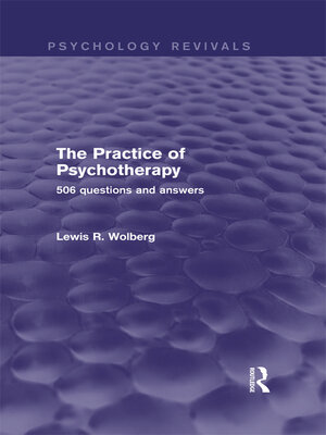 cover image of The Practice of Psychotherapy (Psychology Revivals)